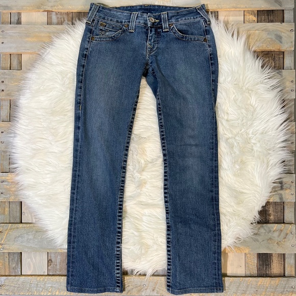Rare! EUC [True Religion] Vintage Low Rise + Flare Leg Blue Jeans | 29 Medium 8 - Picture 7 of 15